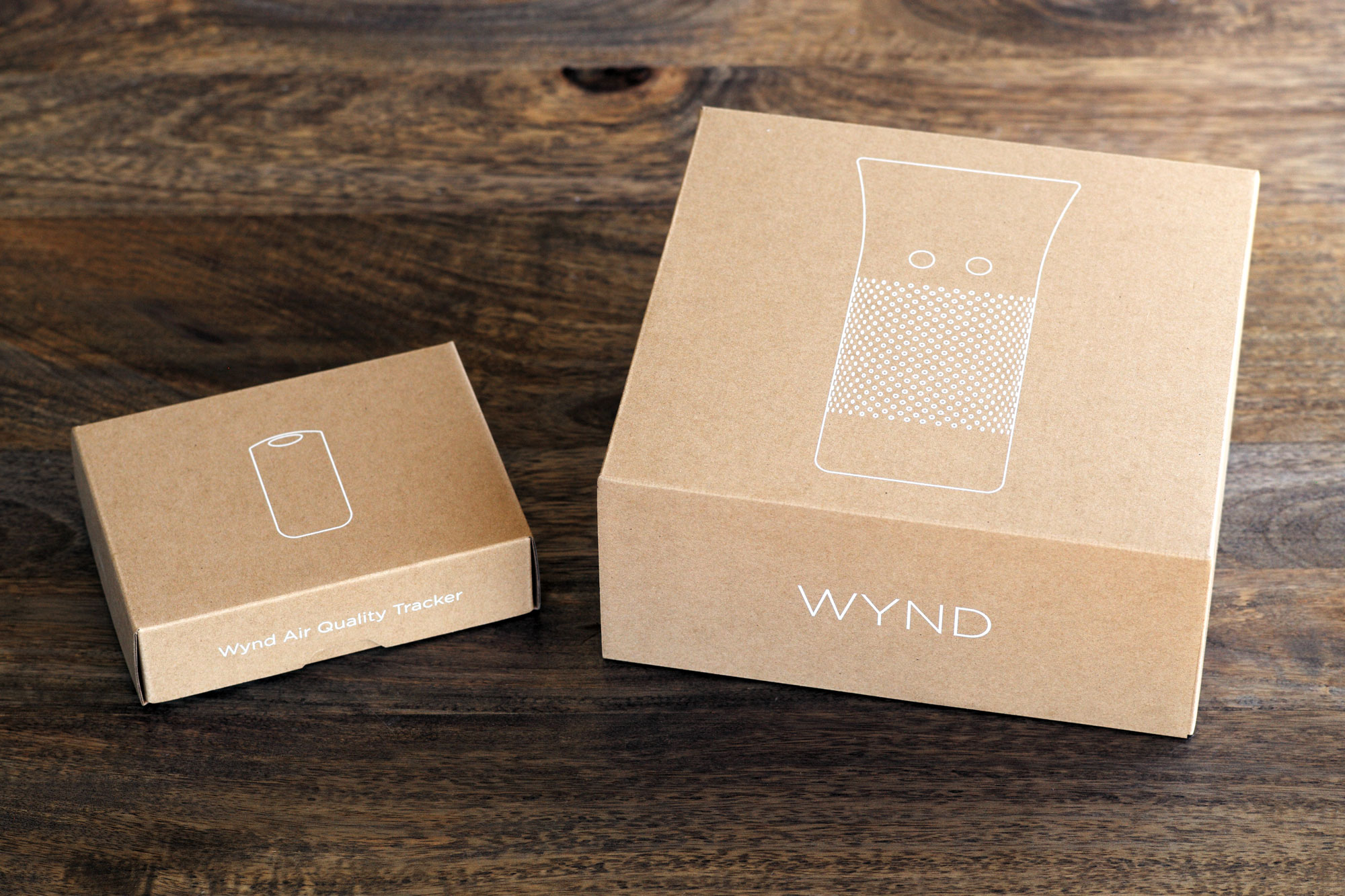 Wynd packaging - the purifier and tracker box